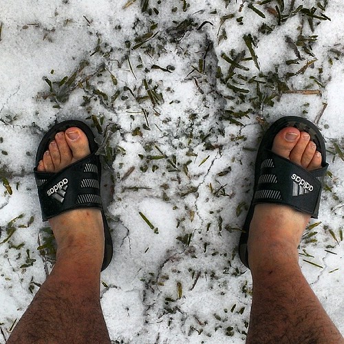 My sexy feet in the snow! World's bravest thing I've ever done LOL. What is the bravest thing you've ever done so far?