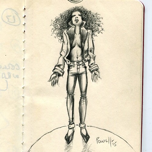 Here's another sketch. Inspired by one of the most beautiful women in the world. #art #comic #cartoon #sketch #moleskine #pencil #beautiful #sexy #slim #model #fashion #legs #naturalhair #afro #AfricanAmerican #woman