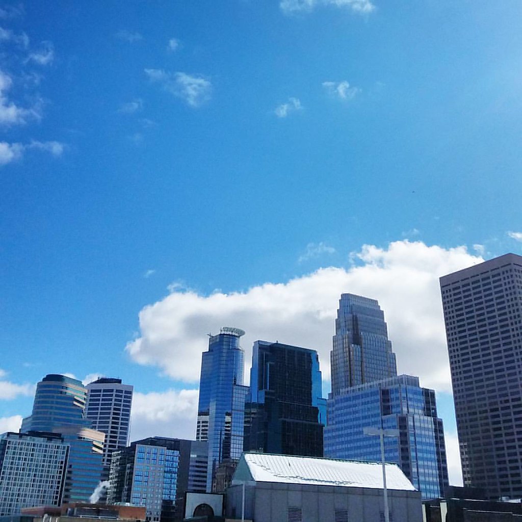 Oh #minneapolis you #sexy #tease with your #sunshine and white fluffy #cloud barely on. #minnstagrammers