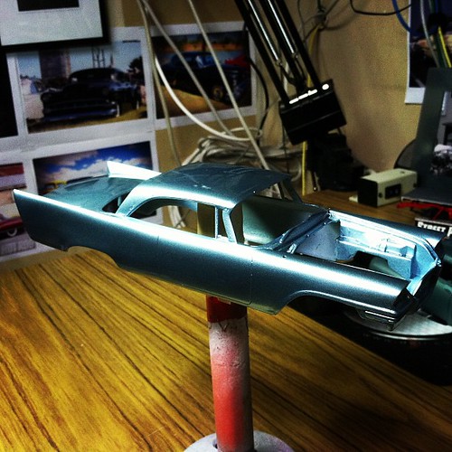 Pussy Cat, my '57 Chrysler 300C, got clear coated today, she is looking sexy! #scalemodel