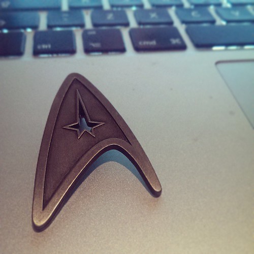 My Star Trek #IntoDarkness pin (free from the IMAX) is kinda sexy