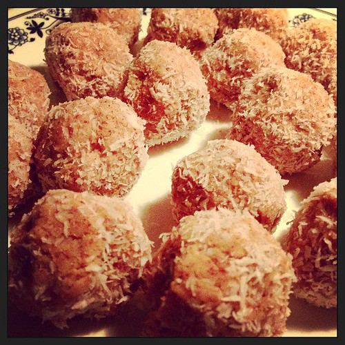 Some amazing coconut pecan balls made by my sexy wife http://bit.ly/15Hqb43